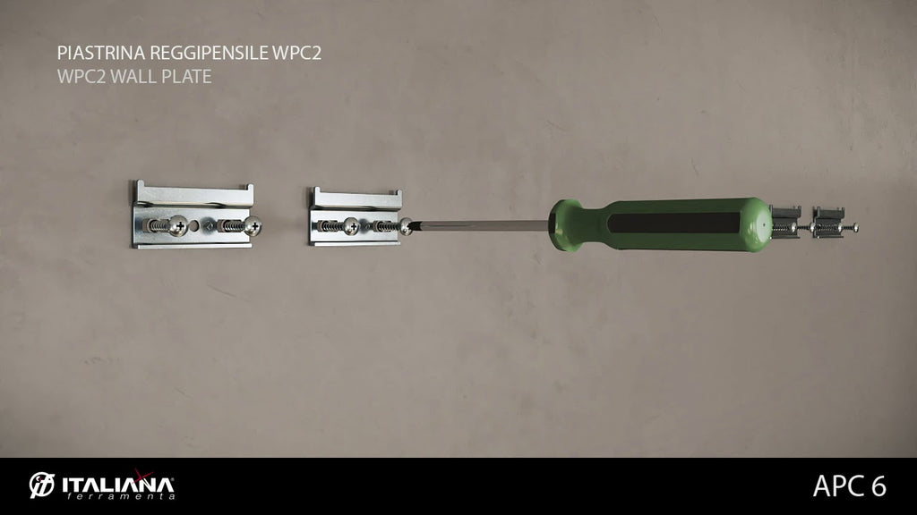 APC6 is a left/right invisible cabinet hanger with 2 semi-circular pins Ø15mm especially conceived for automatic assembly