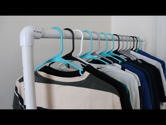 In this video I show you how I make a simple clothes rack under $20 including tax! All the materials I got was from home depot and I even cut the material there.
