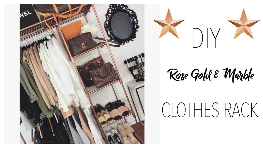 Hey babes! I first looked to buy a rose gold and marble clothing rack/unit but It was very difficult for me to find one! I decided to just make it myself!! It is super fast ...