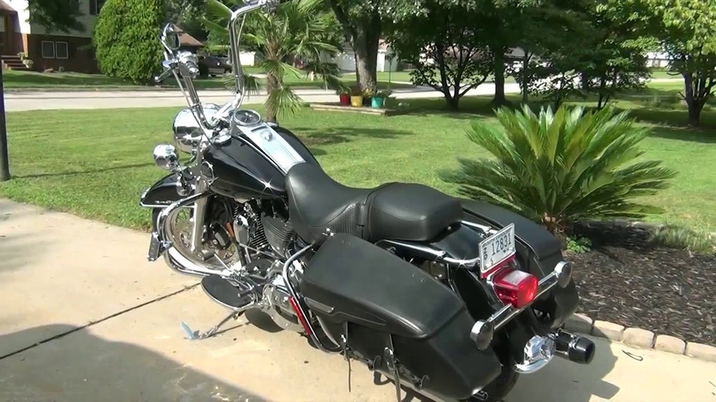 16 in Wild 1's with chrome controls on a Road King Classic.