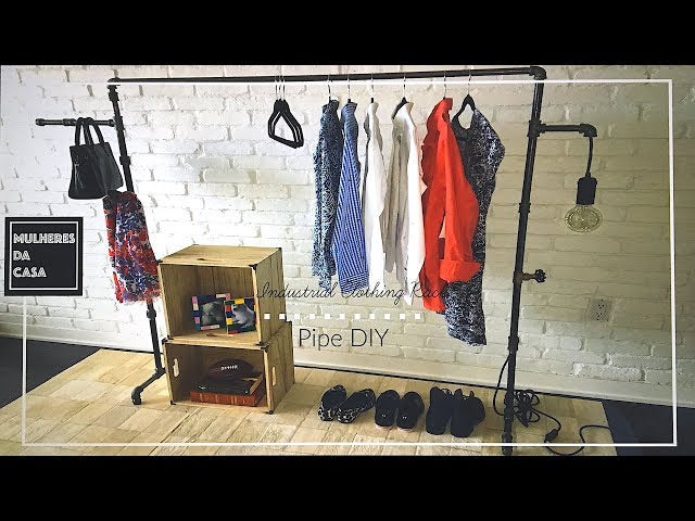 Easy DIY Pipe Clothing Rack made at home in only a couple hours