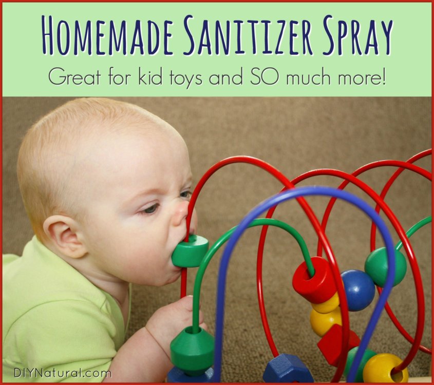 This homemade sanitizer spray is what I use as a DIY disinfectant and everyday cleaner so we keep a big bottle on hand