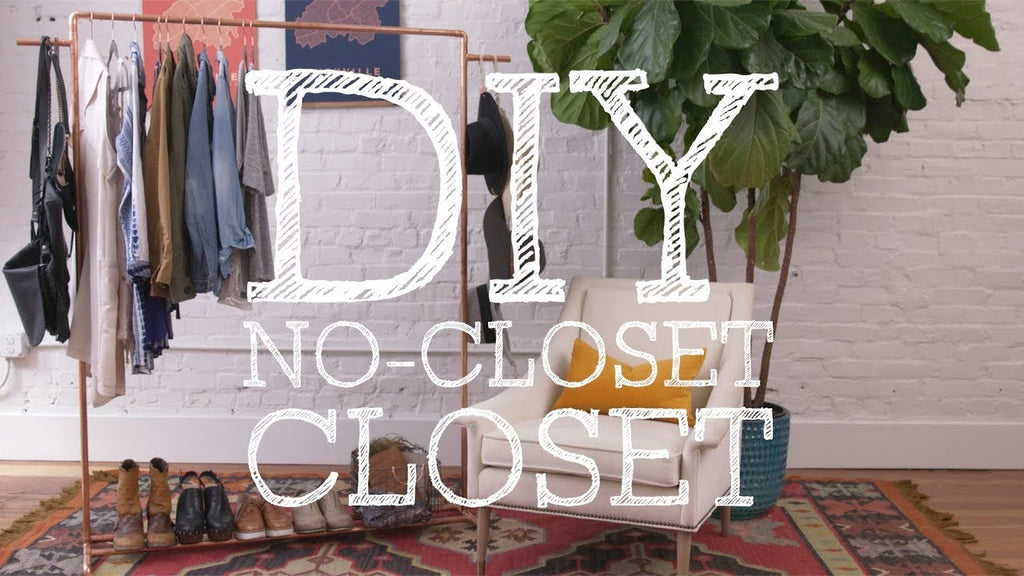Short on closet space? Store your favorite clothes and accessories on this stylish DIY garment rack