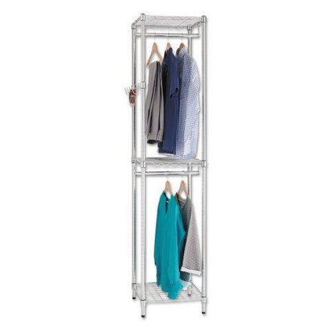 Alera® Wire Shelving Garment Tower, 18w x 18d x 81 3/4h, Silver