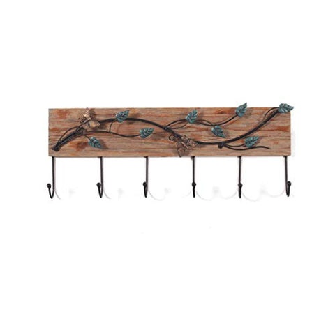 Standing Entryway Coat Rack Coat Rack Wooden Decorative Hook Home Hanging Scarf, Hat, Tie, Shawl, Windbreaker, for Bedroom, Entrance, Living Room, Study, Corridor (Color : Ivy, Size : 65CM)