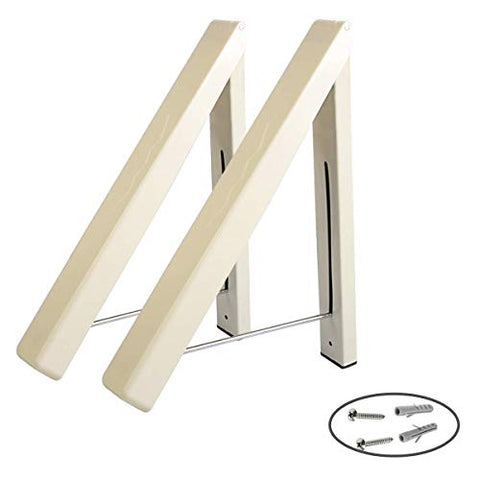 Plaviya Folding Clothes Hanger, Wall Mounted Retractable Drying Rack Holder Space Saver Home Organizer Bedroom, Bathroom, Landry Room, Easy Installation Clothes Rack(2 Pack)