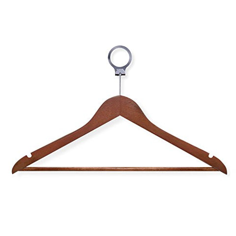 Honey-Can-Do Wood Hotel Suit Hangers, 8 1/2"H x 1/2"W x 17 11/16"D, Cherry, Pack of 24