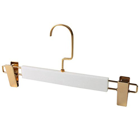 Non-slip- Anti-skid No Mark Solid Wood Gold Hook Trousers Rack Child Adult Hanger, 10 Packs hanger (Size : 25cm)