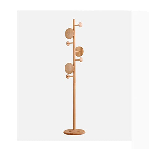 Solid Wooden Coat Racks Creative Disc Hanger Bedroom Living Room Clothing Storage Rack (3 Colors) ( Color : A )