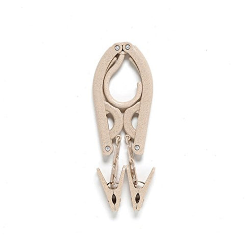 Non-slip- Portable Travel Folding Hanger With Clamp Retractable Multifunctional Hanger, 4 Packs hanger (Color : Beige)