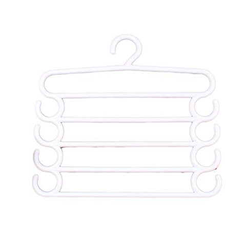 CmfwaMedsr Magic Multiple Layer Pants Hanger,Multifunction s-Type Saving Space Trousers Ties Scarves Belts Towel Hangers-White 2 Pack