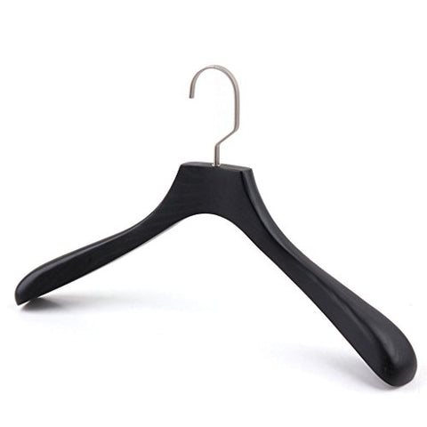 Non-slip- Hanger Solid Wood Hanger Ash Iron Chinese Fir Hanger Clothing Shop Hanger, 1 Pack hanger (Color : Black, Size : S)