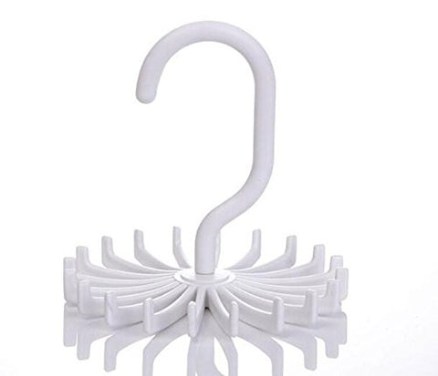 Hehing Plastic Portable Tie Rack For Closets Rotating Hook Belts Scarves Hanger (Black)