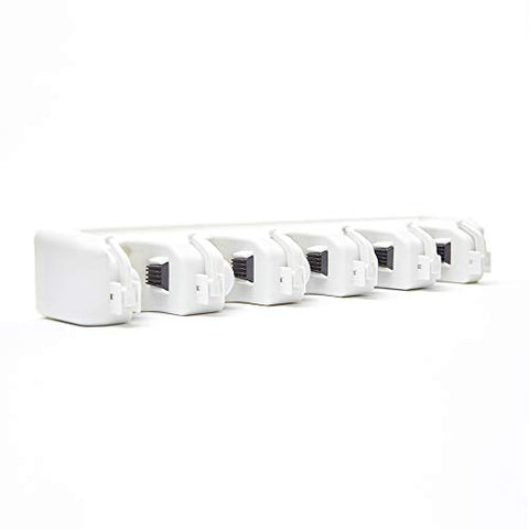 Mop and Broom Holder,Multipurpose Wall Mounted Tool Organizer, Storage Rack,Ideal Broom Hanger With Hooks for Rake or Mop Handles for Kitchen Garden Bathroom and Garage Use (White)