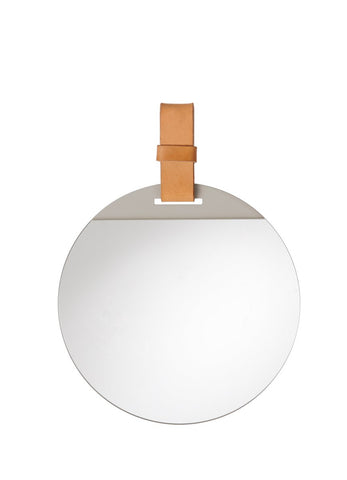 Enter Mirror in Small with leather strap by ferm Living