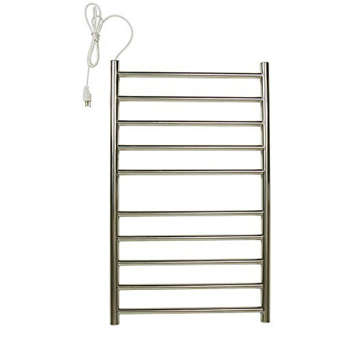 Mind Reader LGTOWARM-SIL Electric Heated Clothing Rack, 100 Watt Stainless Steel Wall Mounted, Towel Stand Dryer, Airer, Warmer, Silver