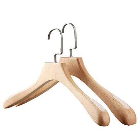 Non-slip- Thick Non-slip Clothing Hanging Beech Suit Coat Rack, 2 Packs hanger (Size : S)
