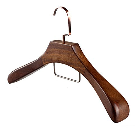 Non-slip- Hanger Vintage Solid Wood Hanger Wide Shoulder Non-slip Suit Rack 4 Pack hanger