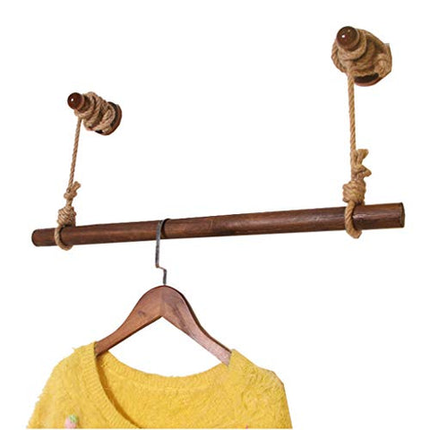 LAXF-Wall Coat Racks with Hooks/Wooden Wall Mounted Bathroom & Bedroom Hanging Towel Bar/Clothing Rod ?Heavy Duty Drying Rack/Wall Clothing Rack System/Closet Storage Organizer (Size : 80cm)