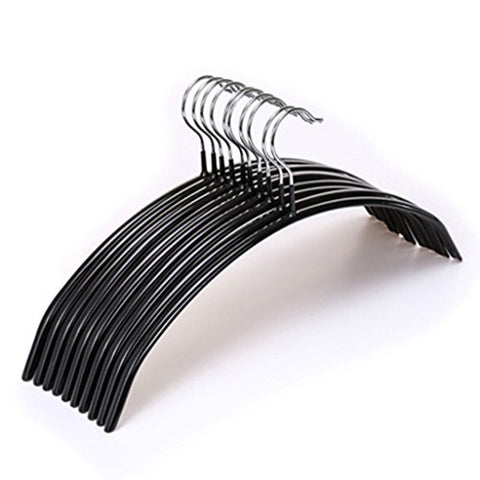 Non-slip- Anti-deformation Dipping Anti-skid Hanger,10 Pack hanger (Color : Black)
