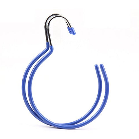 Non-slip- Circle Scarf Tie Hanger Plastic Towel Rack, 4 Pack hanger (Color : Blue)