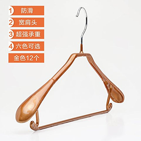 U-emember Wide Shoulder Hanger Dip Plastic Anti-Slip Clothes Hanging Coat Rack Clothes Holding A Successful Iraq Wet & Dry Non-Marking Home Clothes Rack, One Of The Gold Pack Of 12