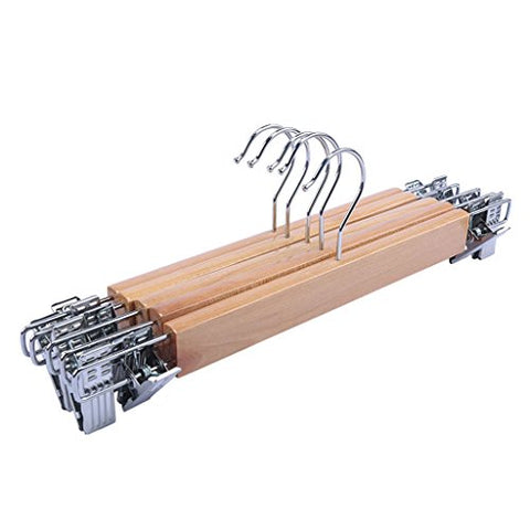 Non-slip- Hanger Solid Wood Home Anti-skid Pants Rack 10 Pack hanger (Size : S)
