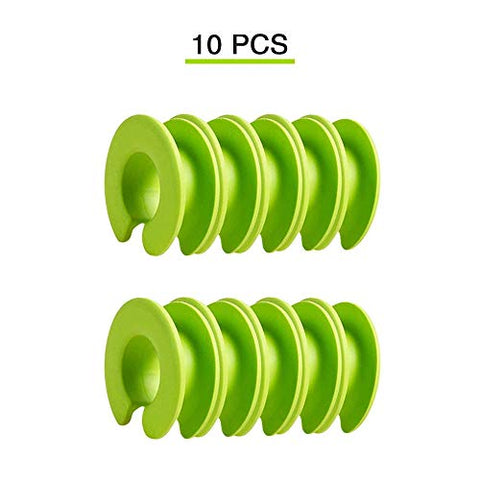 MLADEN Clothes Hanger Spacers Hanger Divider Outdoor Windproof Clothes Hanger Hook Anti-Slip Silicone Spacers for Clothes Rack/Rod 10PCS(Green)