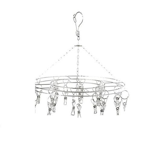 Non-slip- Windproof Skid-proof And Dry-wet Dual-use Stainless Steel Sock Hanger 20 Clips, 1 Pack hanger