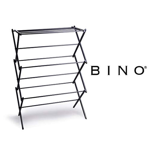 BINO 3-Tier Collapsing Foldable Laundry Drying Rack, Black