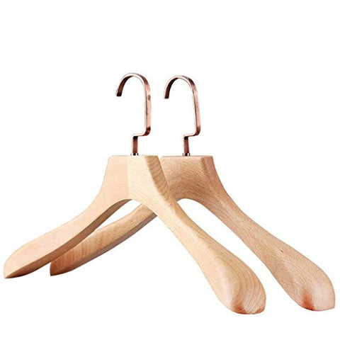 Non-slip- Thick Non-slip Clothing Hanging Beech Suit Coat Rack, 2 Packs hanger (Size : L)