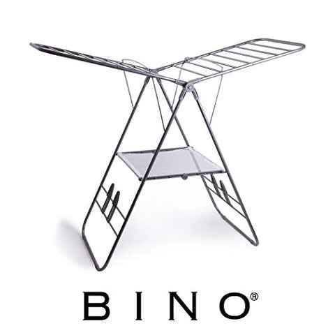 BINO Gullwing Collapsing Foldable Laundry Drying Rack, Silver
