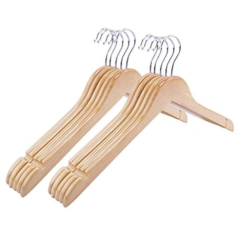 Non-slip- Hanger Household Solid Wood Anti-slip Clothing Shelf, 10 Packs hanger (Size : S)