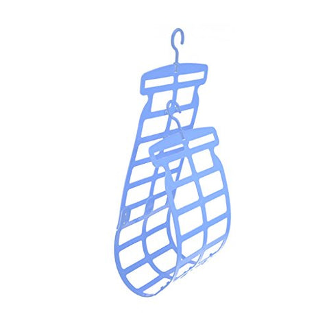 Non-slip- Hanger Double Hook Adjustable Cloth Doll Pillow Plastic Drying Rack, 2 Packs hanger (Color : Blue)