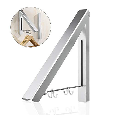 Janolia Clothes Hanger, Wall Mounted, Aluminum Folding Clothes Rack, Space Saving for Clothes Storage