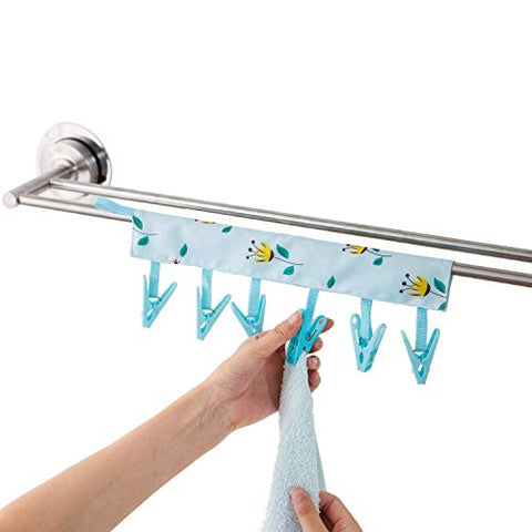 Lyjo Clothes Hanger with Plastic Clips. Portable Clothes Drying Rack, Ideal for Small Garments. Percha para ropa con Clips plásticos. Gancho portátil con pinzas Ideal para el secado de las prendas.