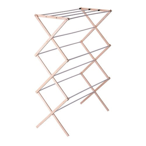Household Essentials 5001 Collapsible Folding Wooden Clothes Drying Rack For Laundry | Pre Assembled
