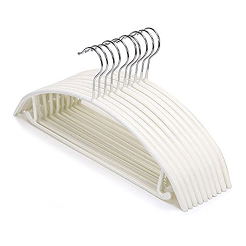 Non-slip- Anti-deformation Dipping Anti-skid Hanger,10 Pack hanger (Color : White)