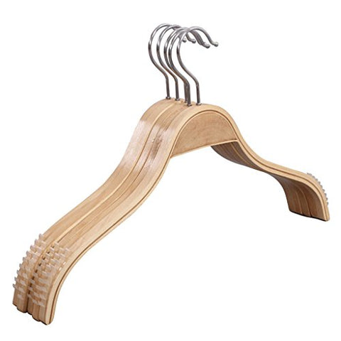 Non-slip- Anti-skid Wooden Hanger Modern Simple Bamboo Hanger, 5 Pack hanger