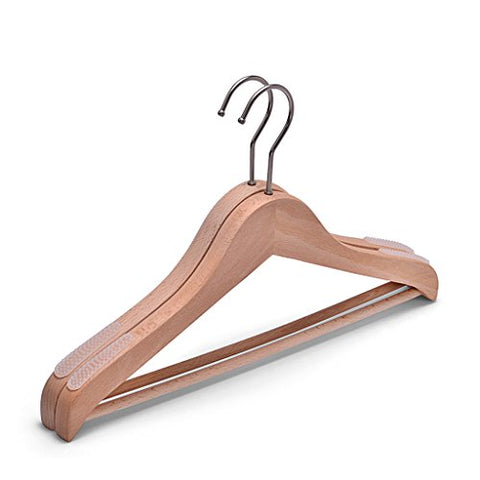 Non-slip- Wooden Coat Hangers With Non-slip Trousers Lever, 2/5 Pack hanger (Size : 2 Pack)