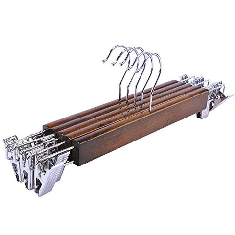 Non-slip- Solid Wood Anti-skid Pants Jacket Hanger, 10 Pack hanger (Size : M)
