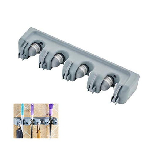 RANRANHONME Mop Broom Holder, (4 Position) Wall Mounted Organizer Storage Hooks Broom Hanger for