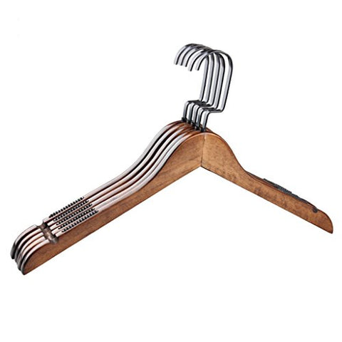 Non-slip- Hanger Vintage Solid Wood Hanger Wide Shoulder Non-slip Suit Rack, 10 Pack hanger