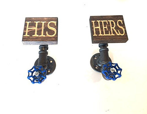 HIS & HERS Clothing Rack, Pipe Rack, Rustic Laundry Rack Sign with a touch Industrial Style (Pick Stain) (HIS & HERS)
