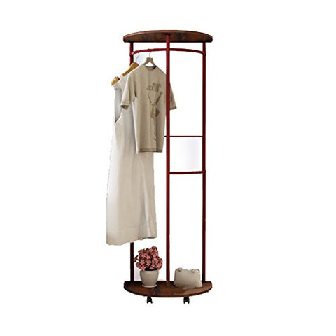 LXLA- Floor-standing Wooden Clothes Hanger Corner Coat Rack Hangers Multifunction Shelf Bedroom Shoe Rack Floor Hanger 60×40×172cm (Color : Brown, Size : Single layer)