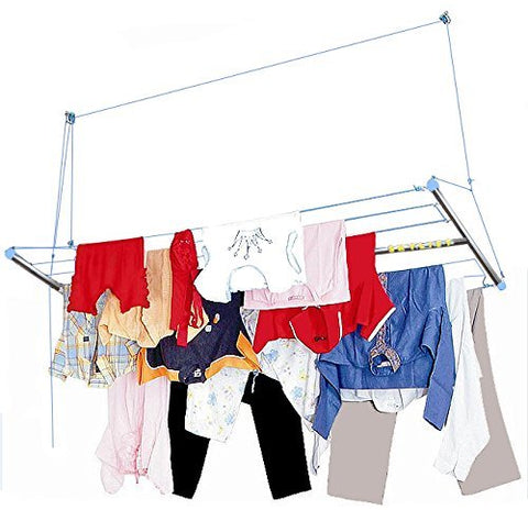 Skylift Ceiling Mounted Cloth Drying Laundry Hanger Stand Rack with Pulley for Pull and Dry Easy Dry Systems 6 Feet X 2 Feet