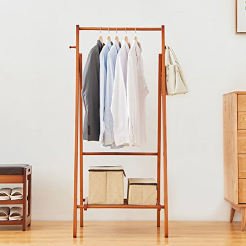 Multipurpose Wooden Coat And Shoe Rack, Garment Rack Waterproof Simple Assemble Coat Racks Hat Bag Rack Floor Standing Coat Rack Storage Bedroom Living Office Cloakroom-A L64cmxW45cmxH150cm