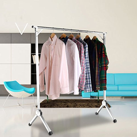 lililili Stainless steel Extendable hanging rack,Folded Clothing garment rack,Do not install,Heavy duty commercial grade hanger-C diameter240cm(94inch)