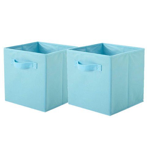 ShellKingdom Storage Bins, Foldable Fabric Storage Cubes and Cloth Storage Organizer Drawer for Closet and Toys Storage,2 Pack（Light Blue）