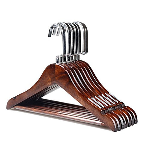 Non-slip- Hanger Vintage Solid Wood Suit Skid Hanger, 10 Pack hanger